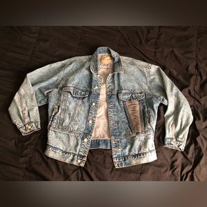 Vintage LA Gear Denim Jacket shoelace denim Large